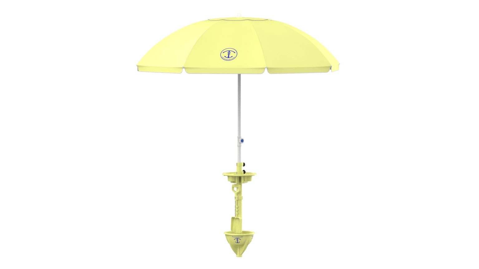 Beach Umbrella and Umbrella Stand Anchor in Yellow